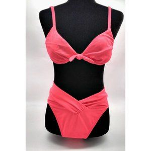 Le Cove Womens  Bikini Neon/ Hot Pink Bikini Set Swimsuit Bathingsuit  Size 8